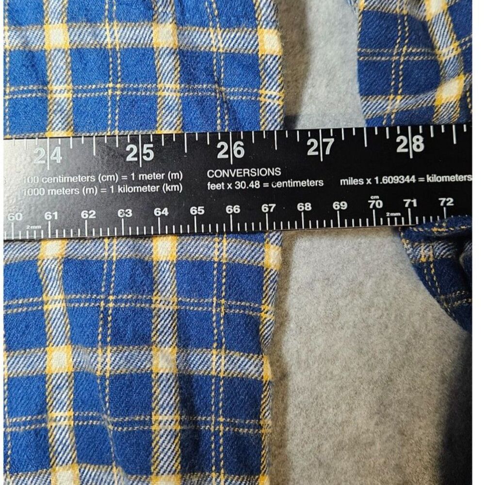 Grove & Hollow Men's XXL Blue Gold Plaid Flannel Long Sleeve Shirt - Picture 4 of 5